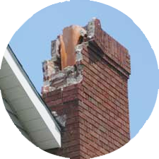 Damaged chimney